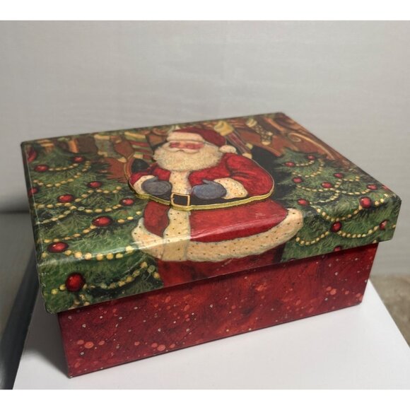 C.R. Gibson Markings Christmas Card Set With Santa & Box - Picture 4 of 6